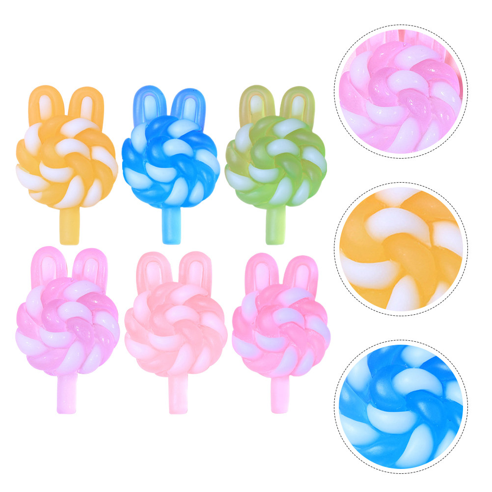 Resin Crafts Diy - 24 adet sevimli karikatür lolipop takılar
