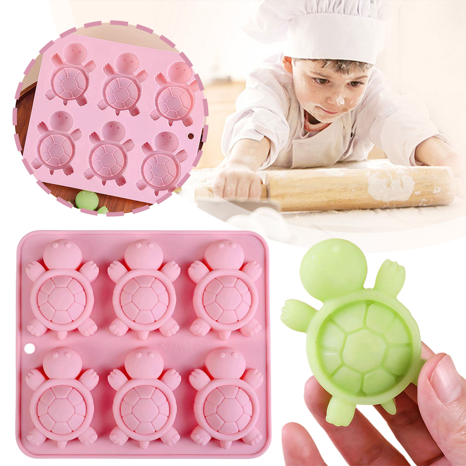 Silicone Mold Tray - Kaplumbağalar buz tepsisi 3d kaplumbağalar deniz