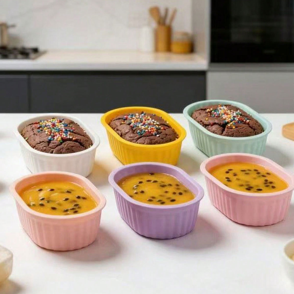 Mixing Cup Silicone - Silikon tatlı kek kalıbı, küçük oval