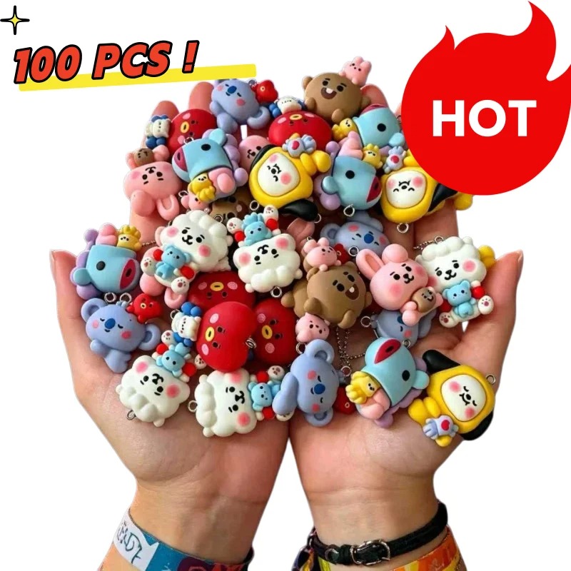 Resin Crafts Diy - 7 adet BT21 Reçine Karikatür Figür