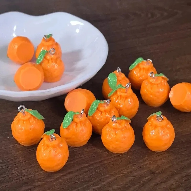 Resin Crafts Diy - 10 adet 3D Simülasyon Dekopon Mandalina